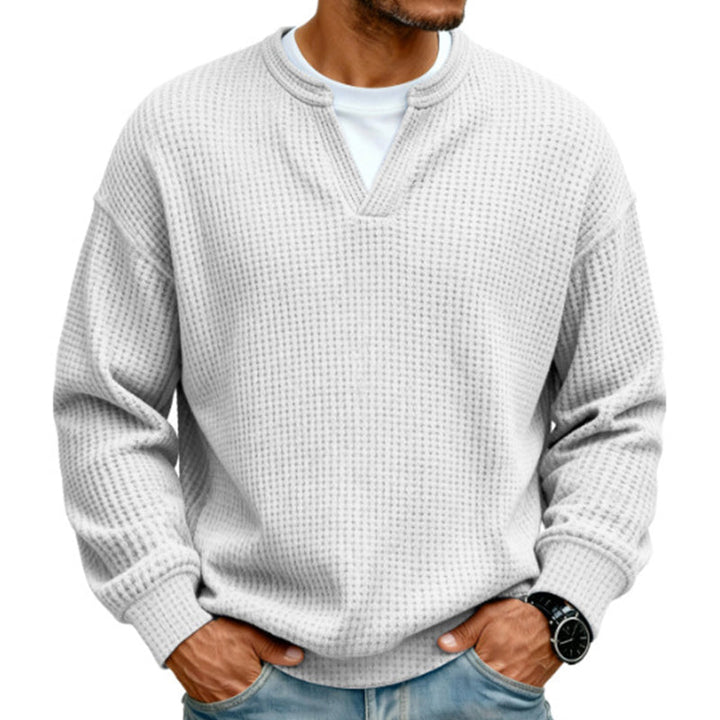 Joris | Pull à col en V et maille gaufrée