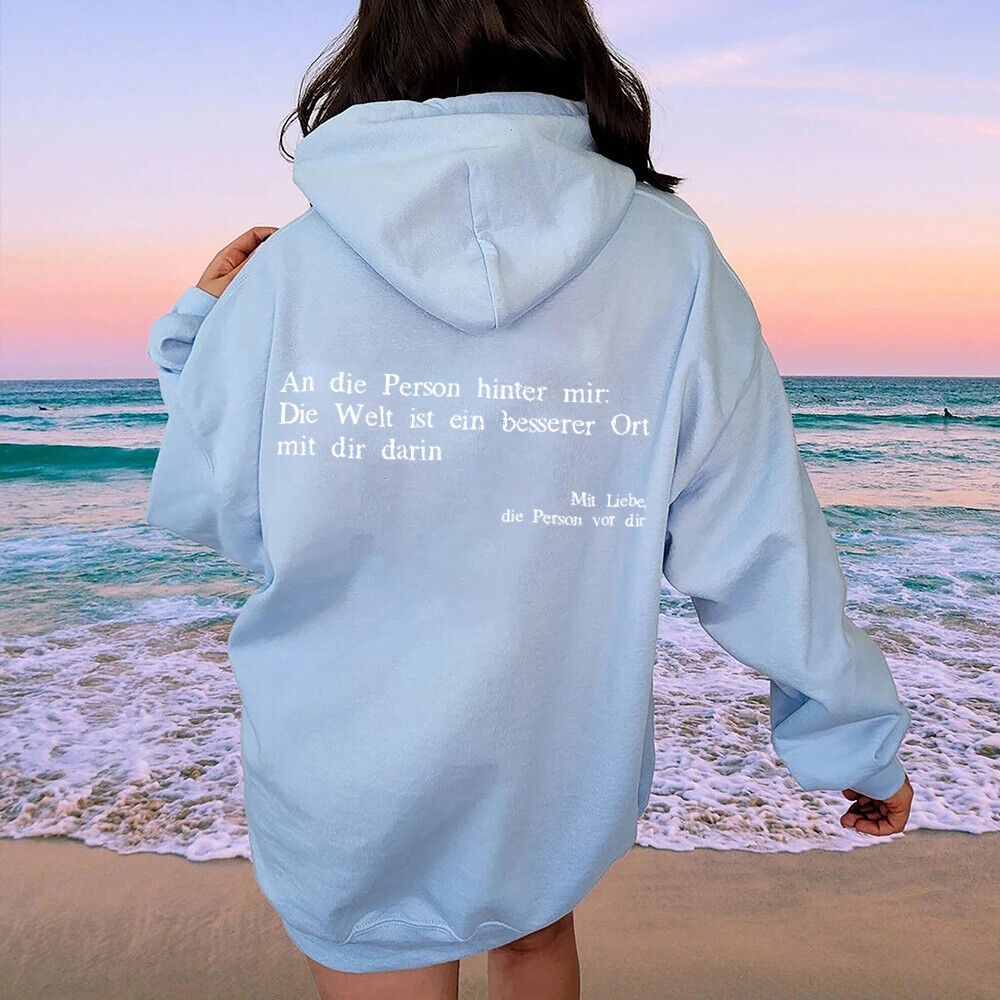 Nele | Sweat à capuche avec inscription dans le dos