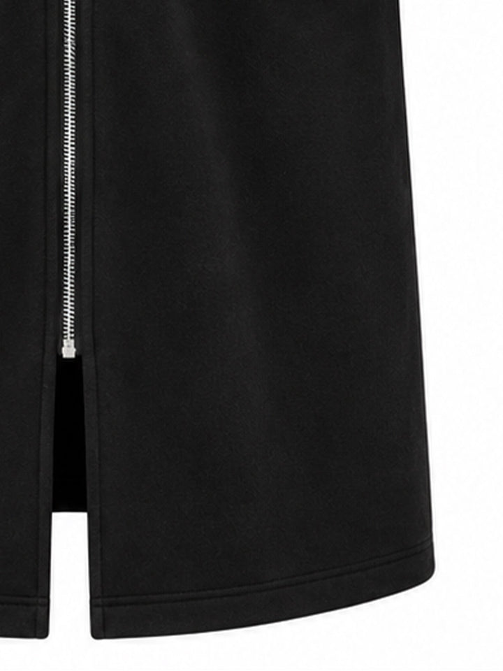 Liana | Langer Kapuzenpullover mit Reißverschluss und beschriftetem Kordelzug