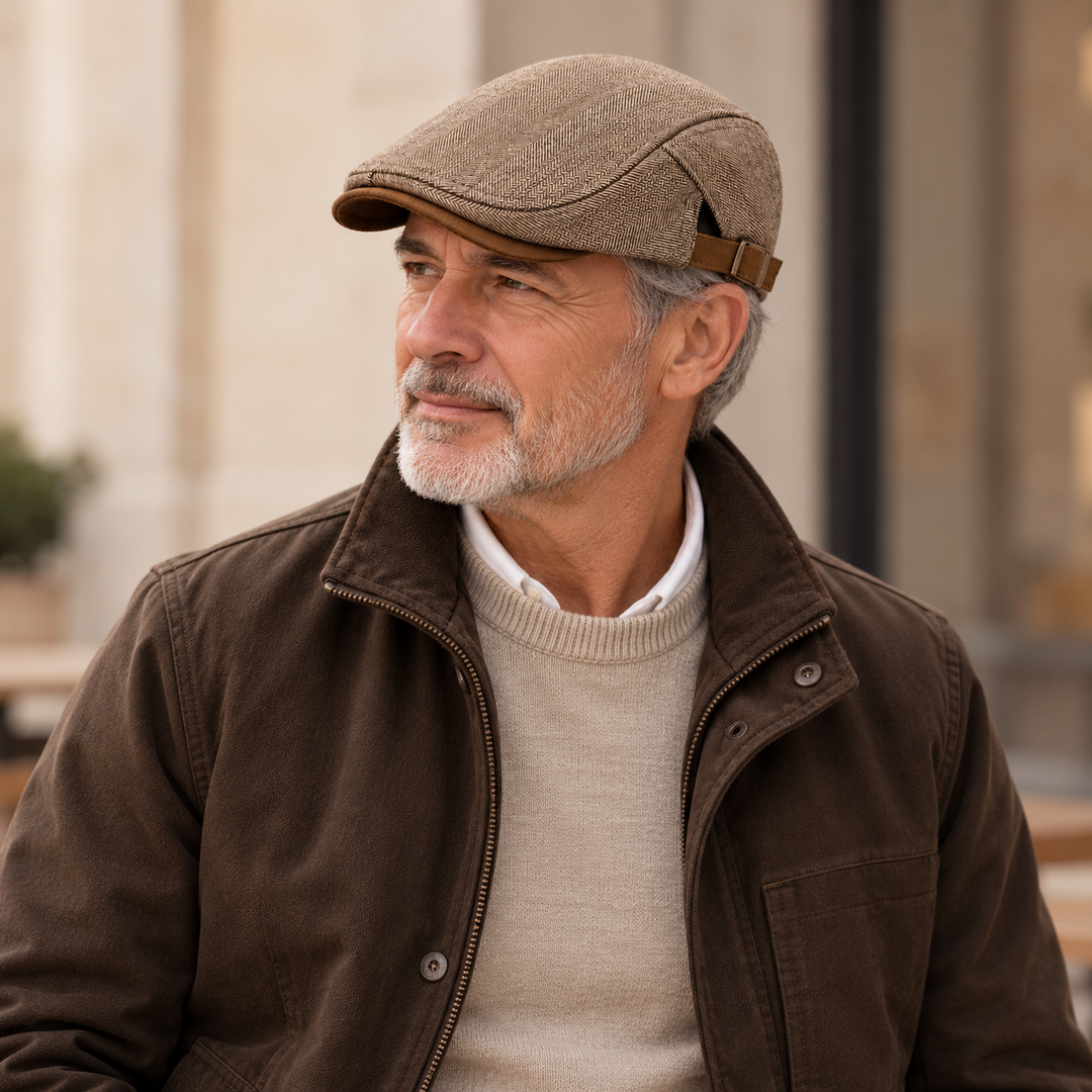 Lennart | Casquette plate à chevrons avec bride latérale