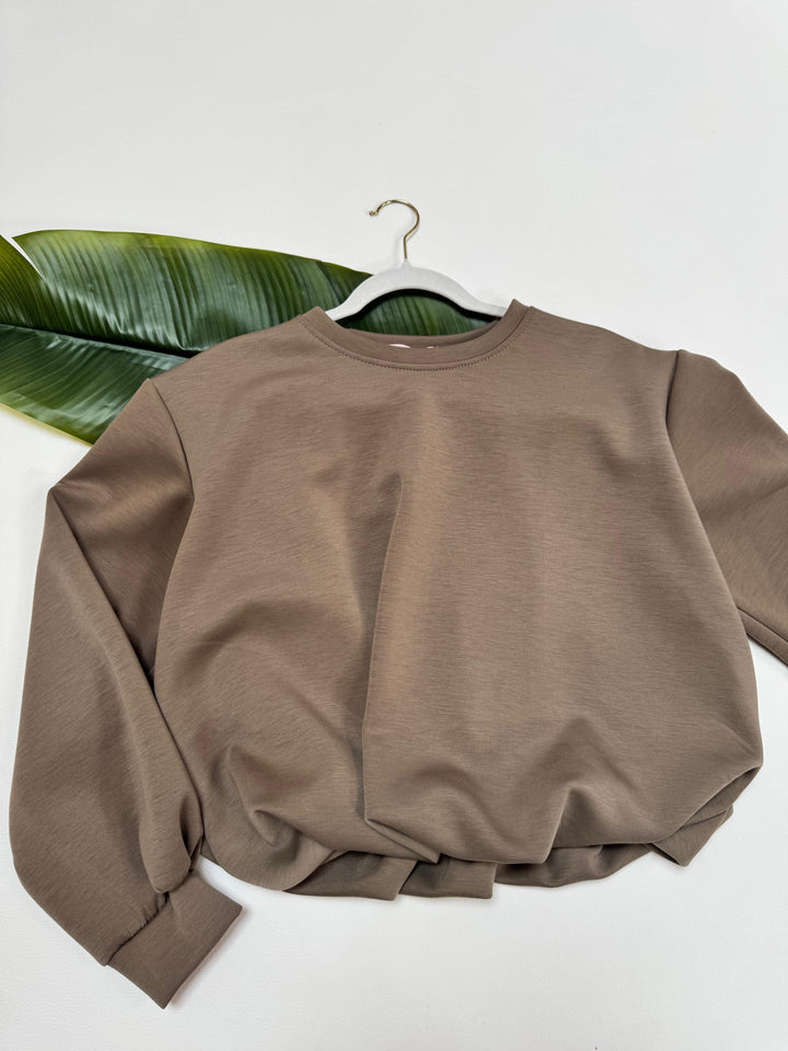 Mira | Felpa girocollo con spalle scese