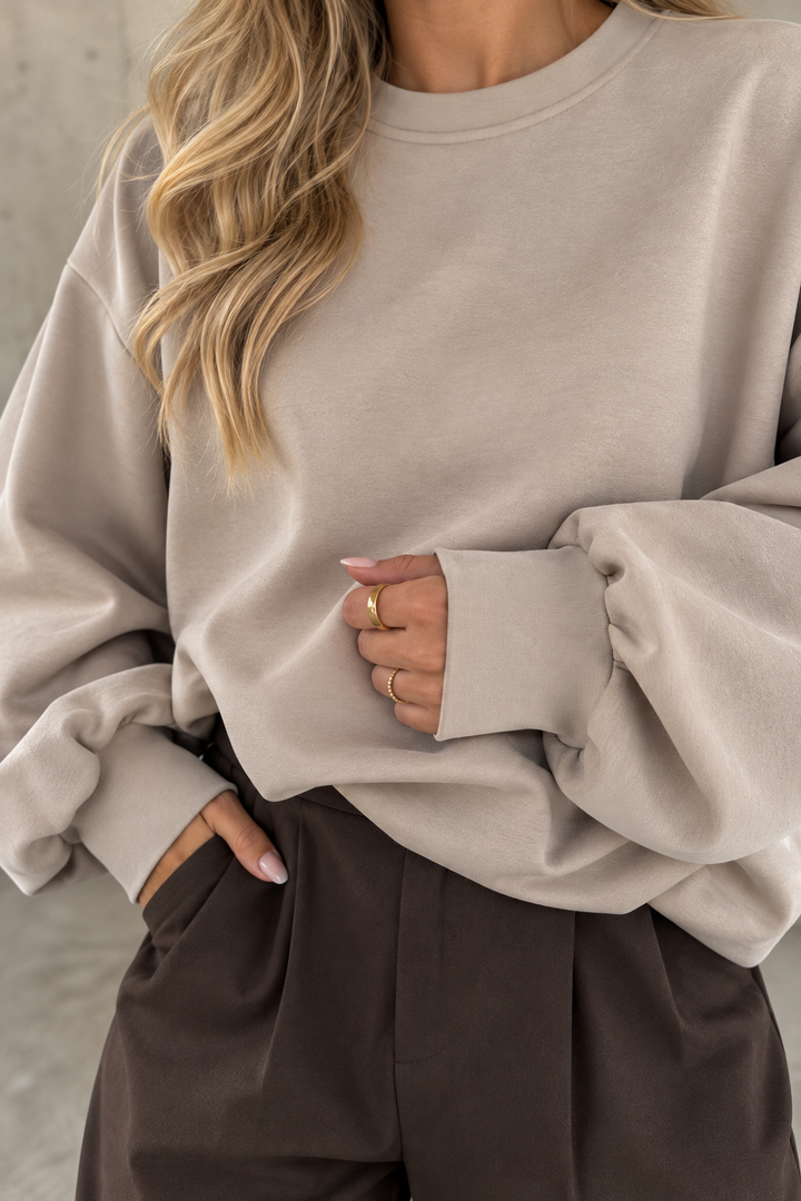 Mira | Felpa girocollo con spalle scese