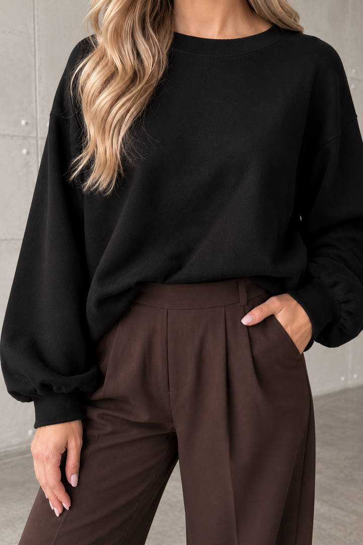 Mira | Felpa girocollo con spalle scese