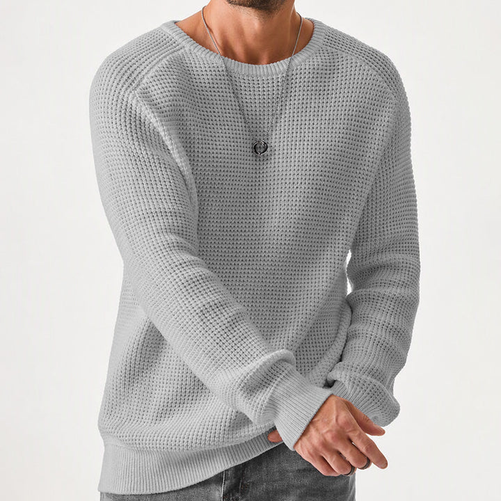 Arvid | Jersey de punto gofrado con cuello redondo