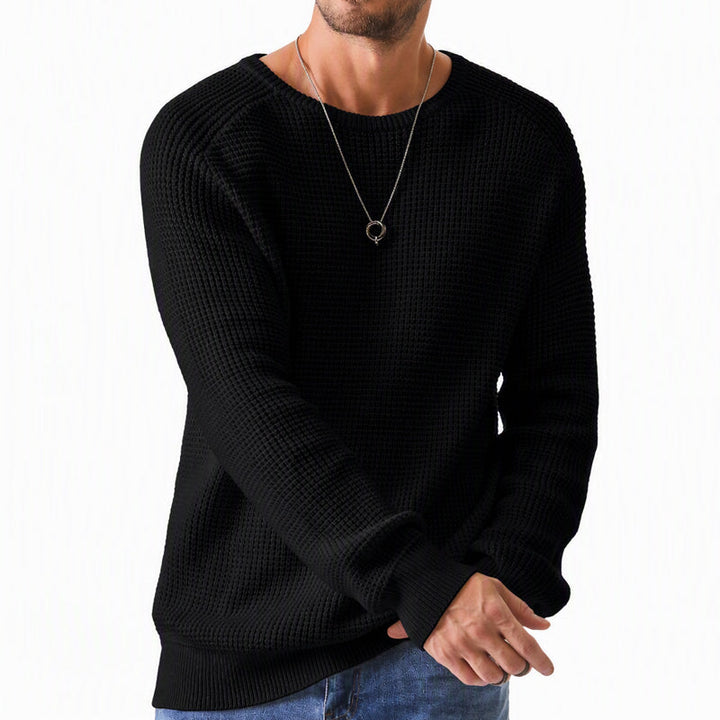 Arvid | Jersey de punto gofrado con cuello redondo