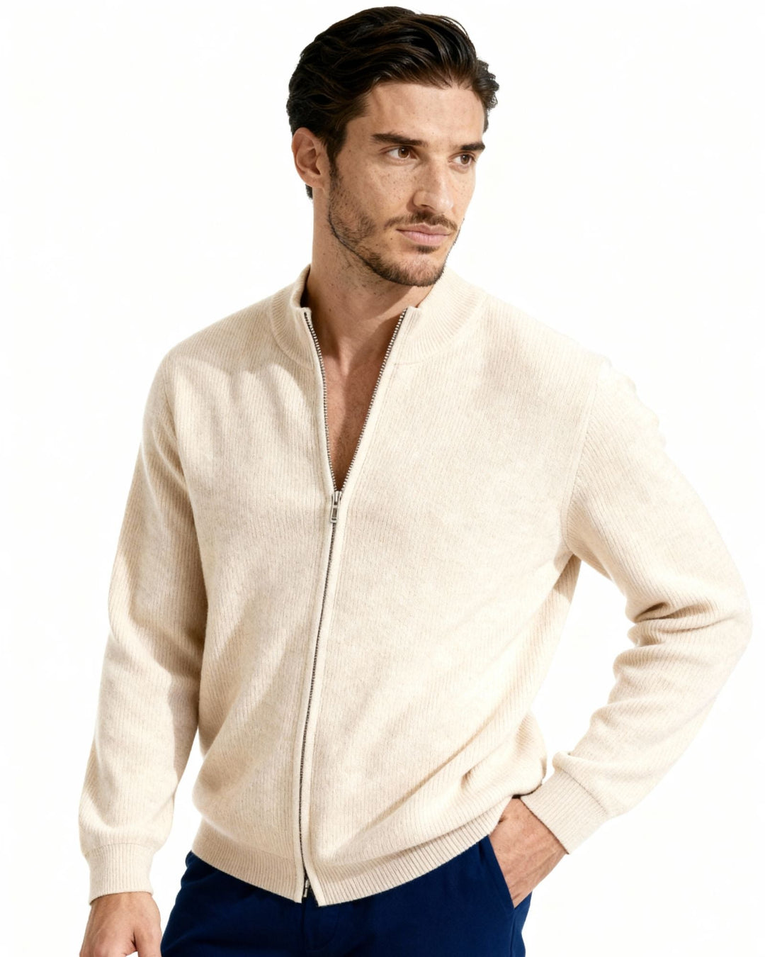 Elegant Zip Up Sweater | Everyday Comfort and Clean Style