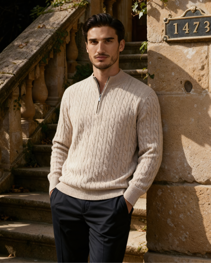 Cashmere Sweater with Half Zip | Comfort and Elegance