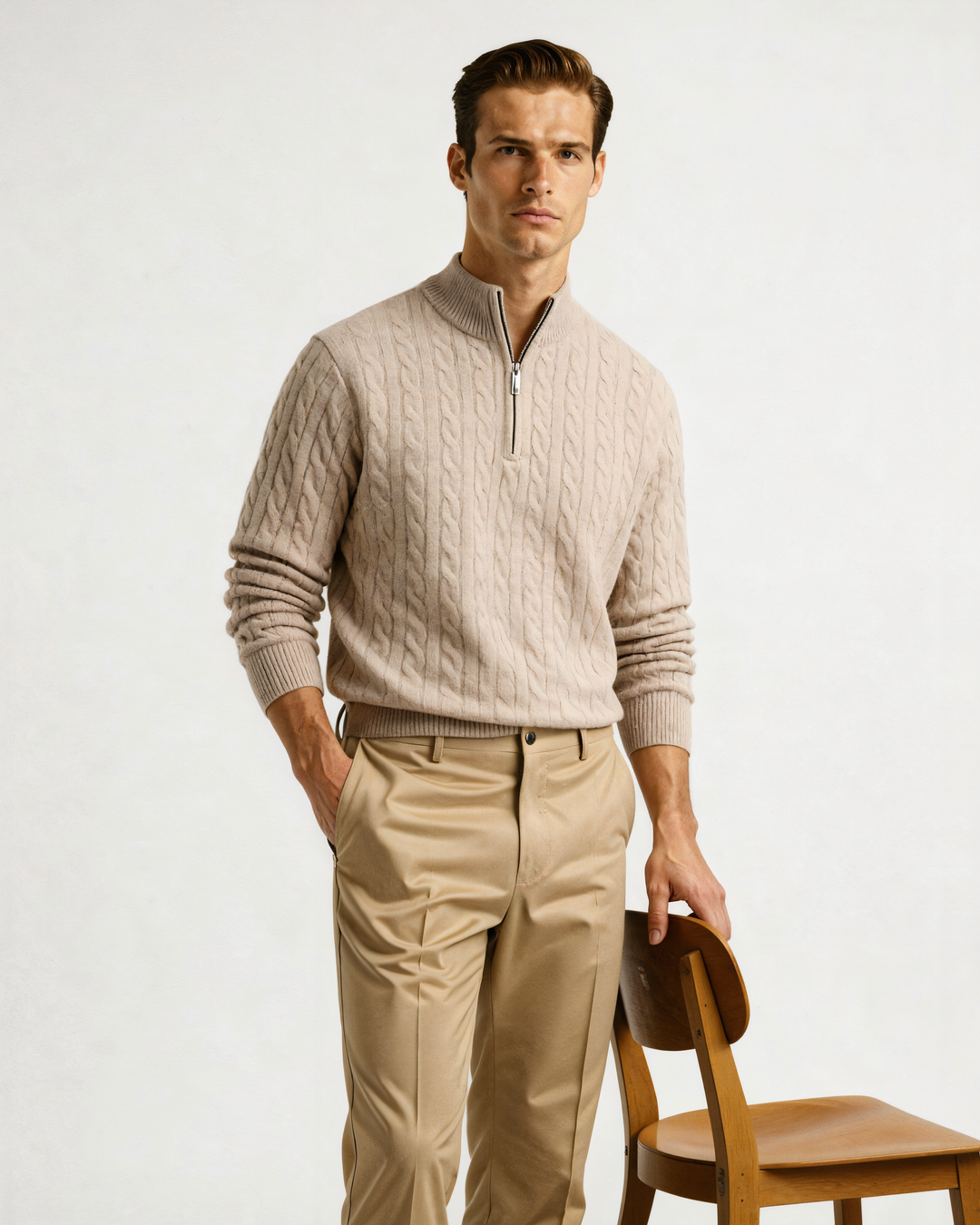 Cashmere Sweater with Half Zip | Comfort and Elegance