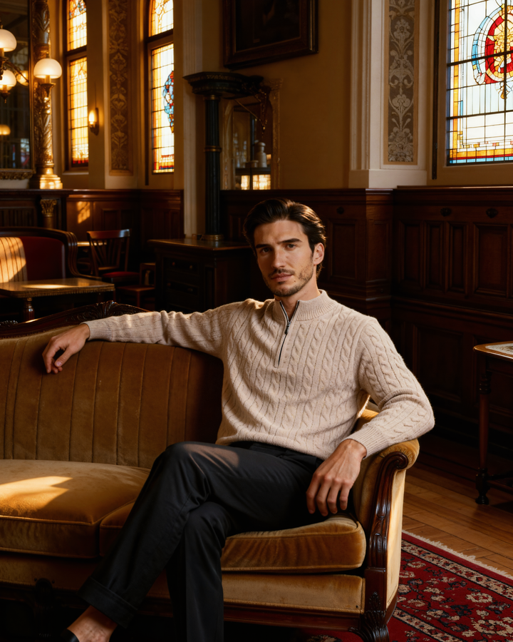 Cashmere Sweater with Half Zip | Comfort and Elegance