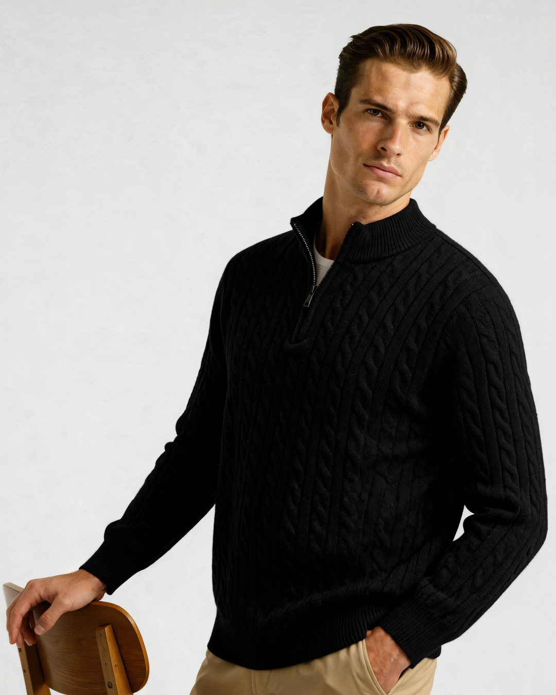 Cashmere Sweater with Half Zip | Comfort and Elegance