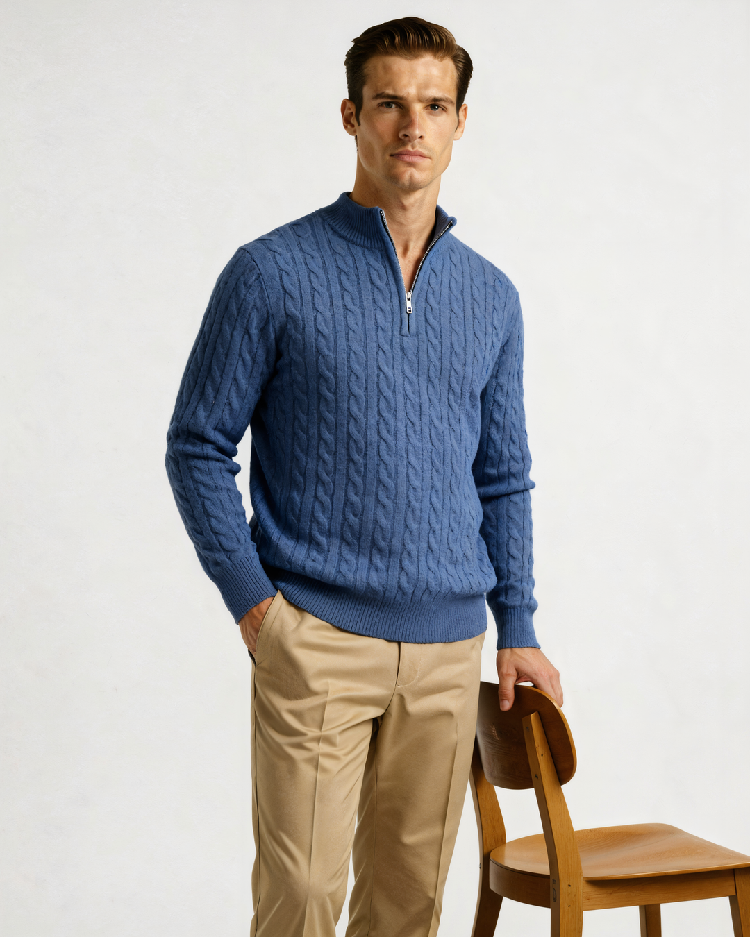 Cashmere Sweater with Half Zip | Comfort and Elegance