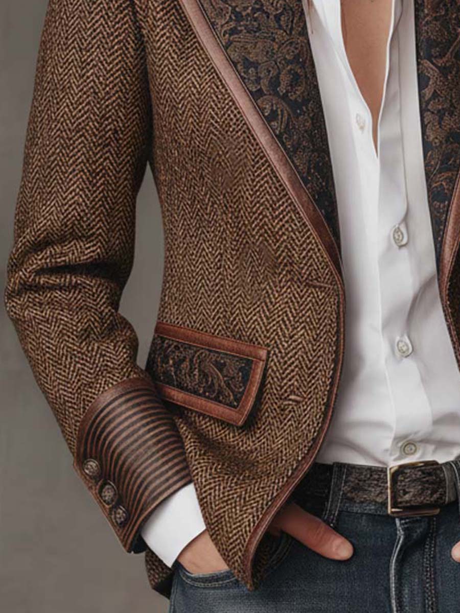Caroline | Blazer texturé à revers contrastants