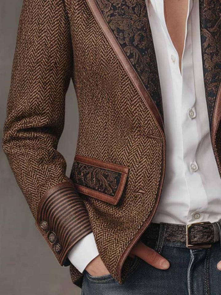 Caroline | Blazer texturé à revers contrastants