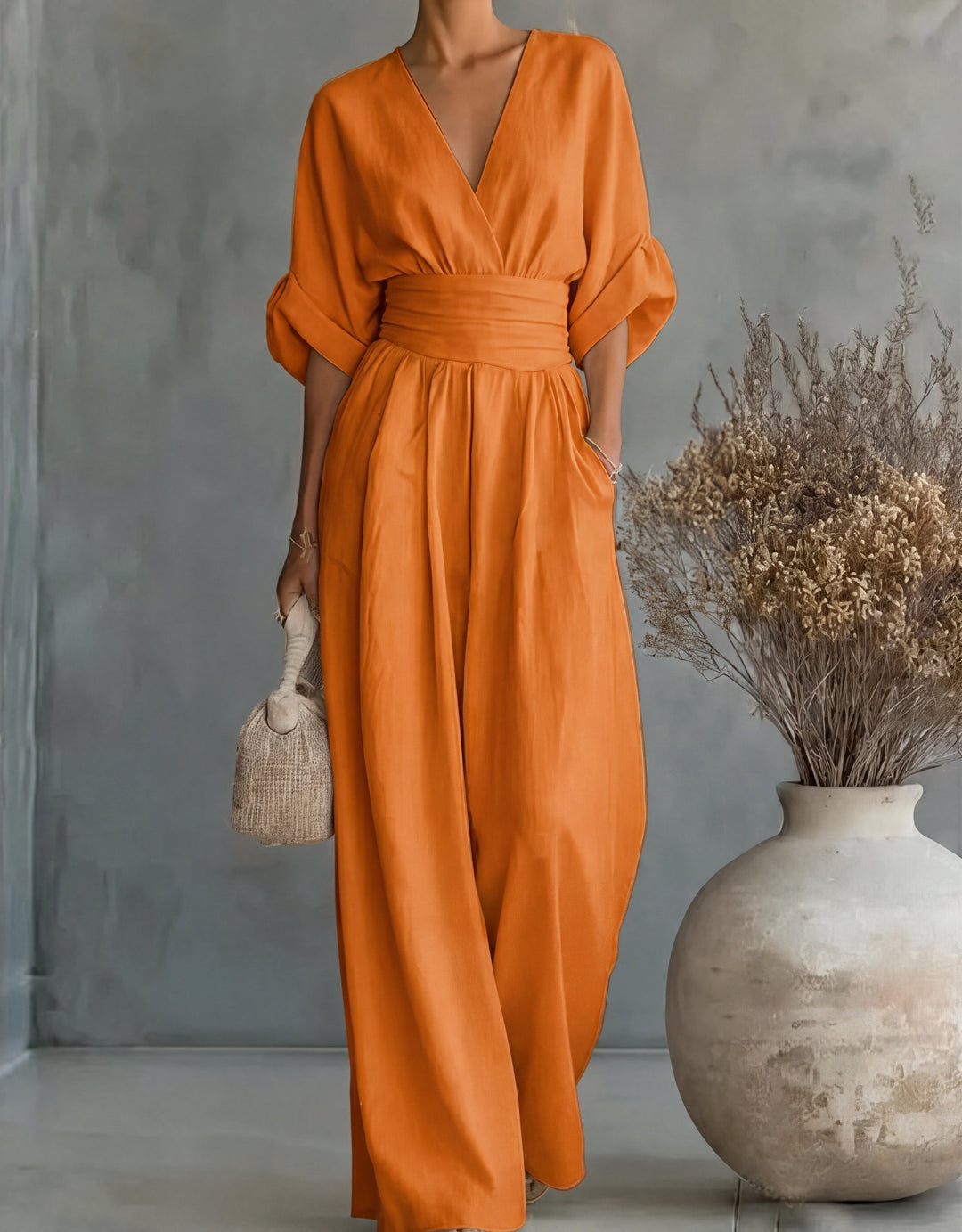 Tuta Elegante con Collo Crociato