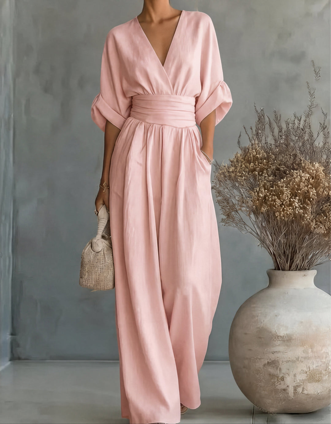 Tuta Elegante con Collo Crociato