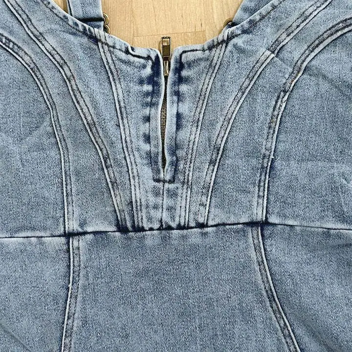 Mirabella™ denim dress with adjustable straps