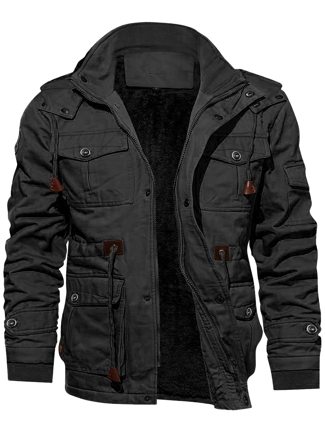 Chaqueta de campo de hombre con capucha y múltiples bolsillos