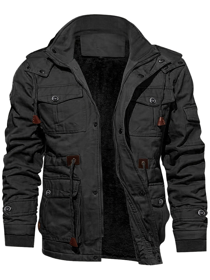 Chaqueta de campo de hombre con capucha y múltiples bolsillos