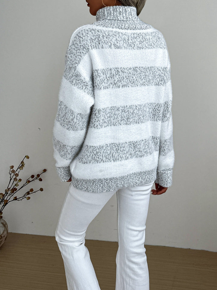 Carla | Maglione in maglia grigio con motivo