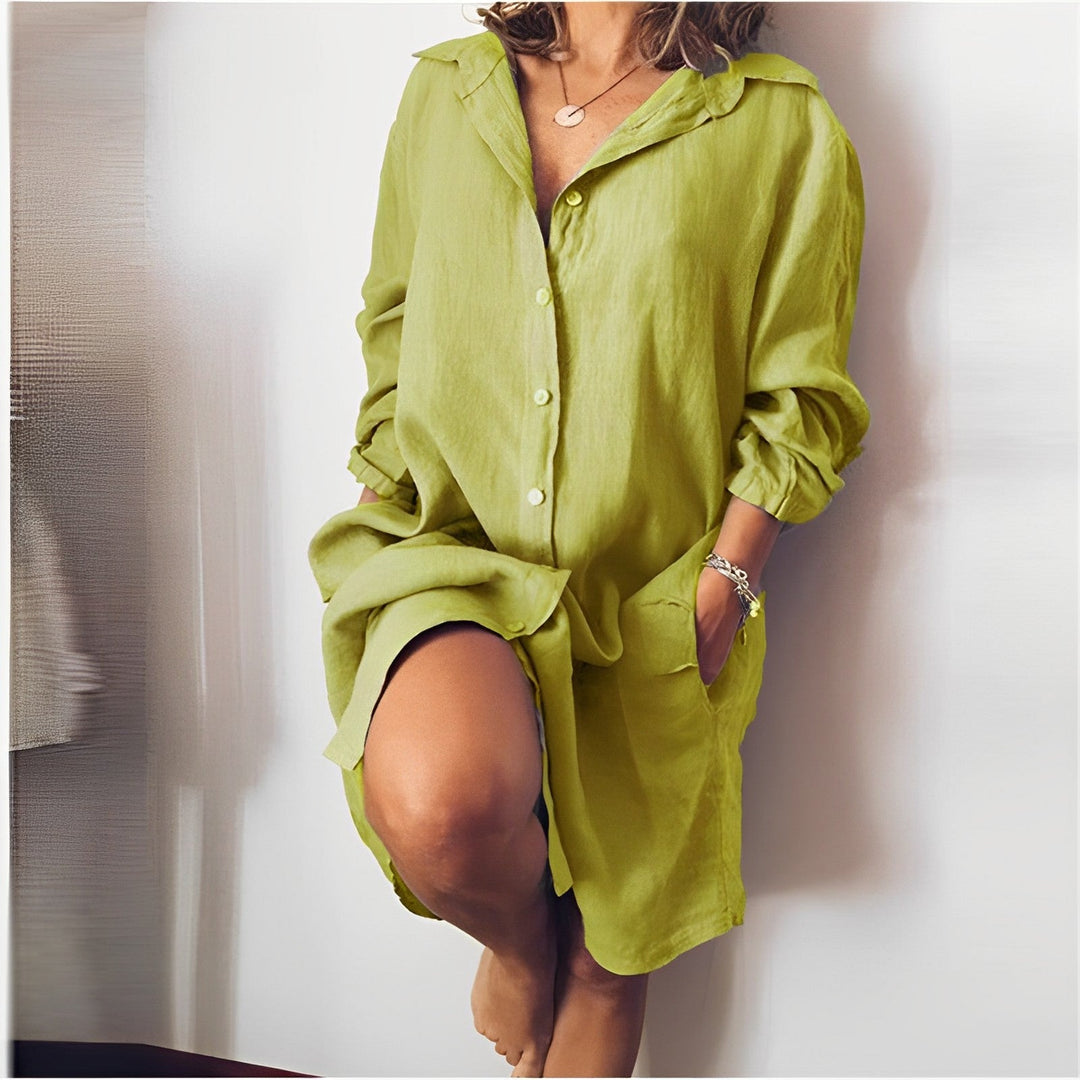 Long sleeve cotton dress