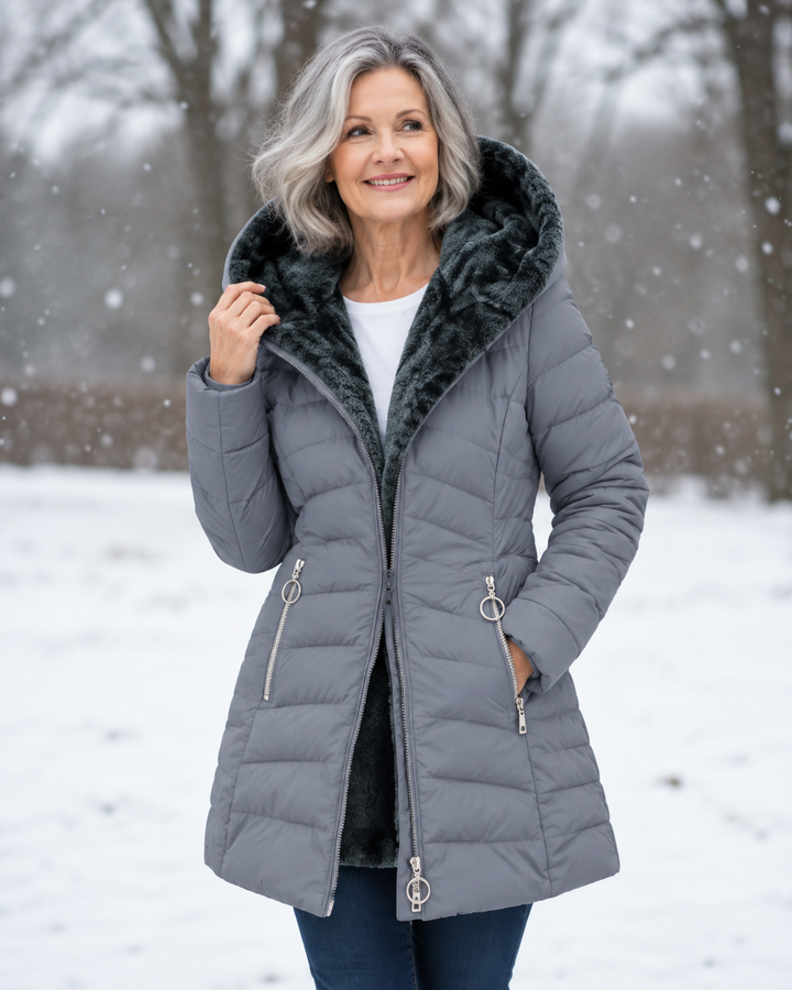 Aveline | Cappotto trapuntato con cappuccio e zip ad anello