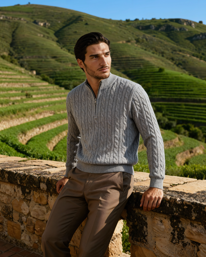 Cashmere Sweater with Half Zip | Comfort and Elegance