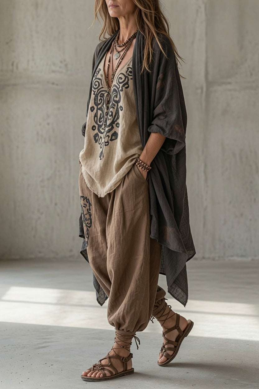 Tara | Conjunto de pantalón ornamental de tres piezas