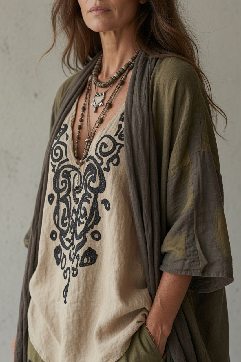 Tara | Conjunto de pantalón ornamental de tres piezas