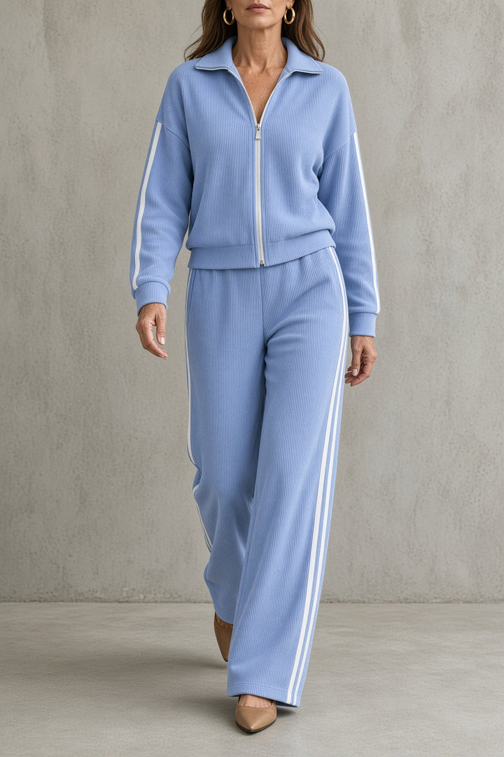 Tara | Ensemble veste zippée à col et pantalon large
