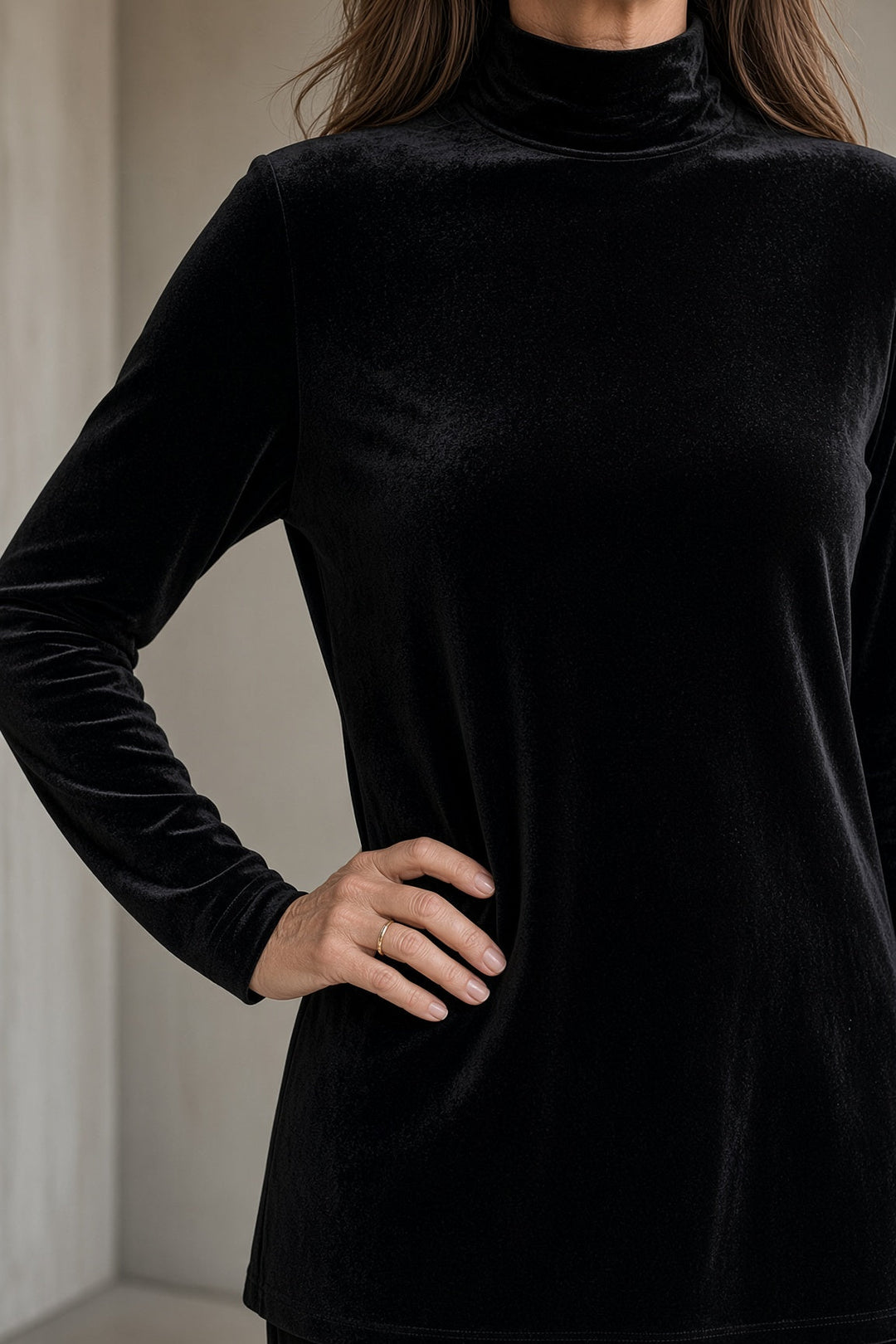 Natalie | Conjunto de pantalón de terciopelo con cuello alto
