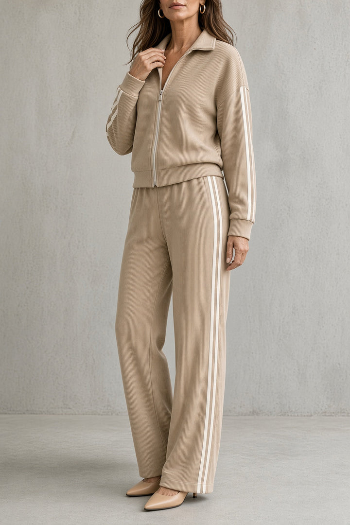 Tara | Ensemble veste zippée à col et pantalon large