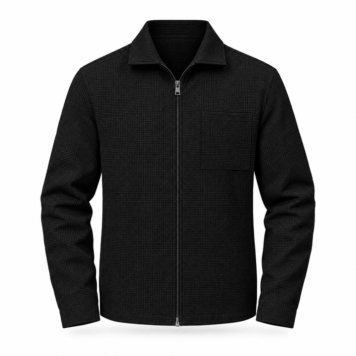 Veste pour homme à texture gaufrée, à fermeture éclair