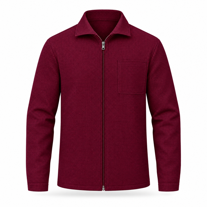 Veste pour homme à texture gaufrée, à fermeture éclair