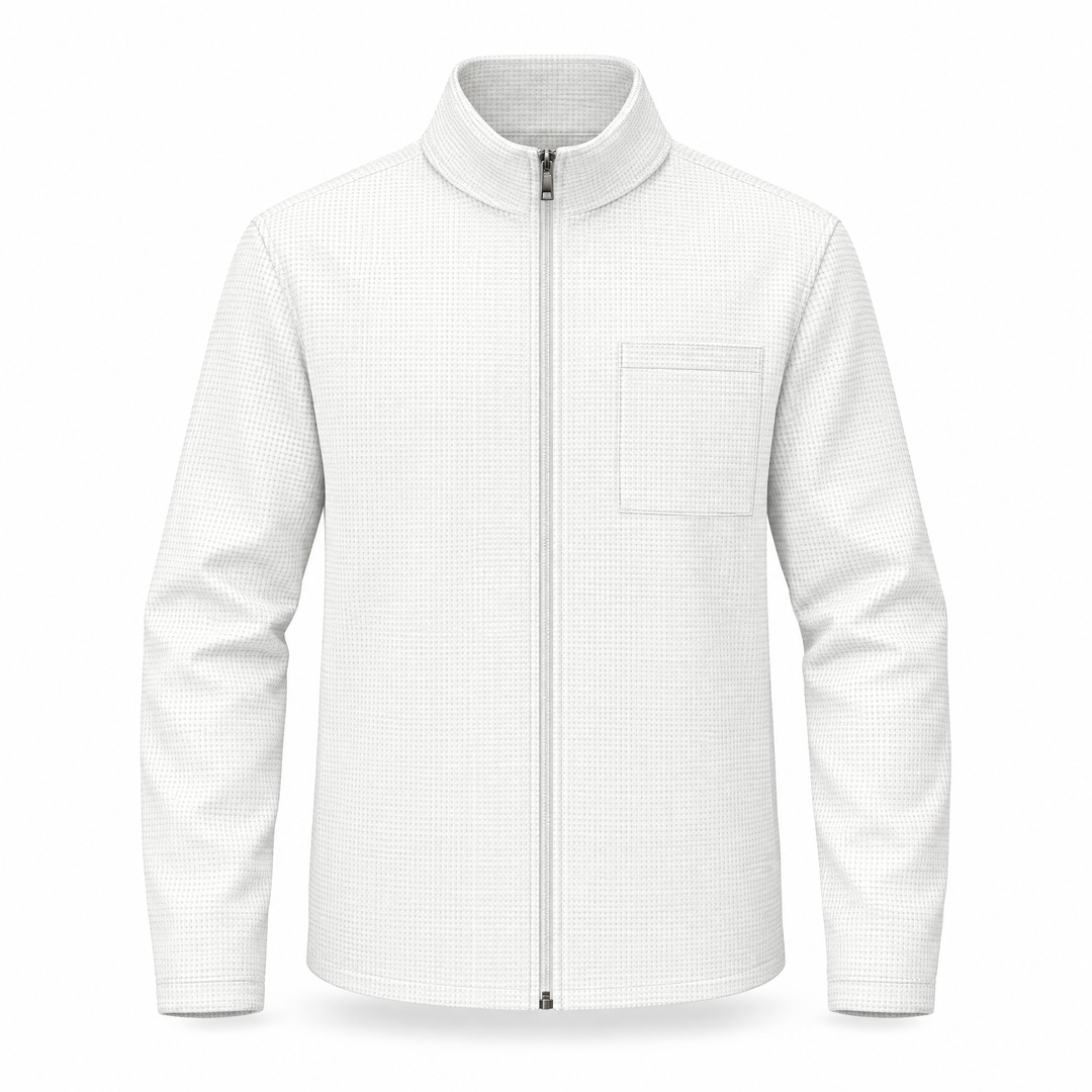 Veste pour homme à texture gaufrée, à fermeture éclair