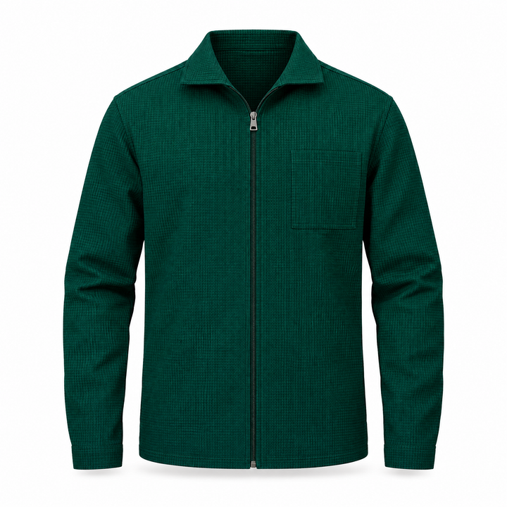 Veste pour homme à texture gaufrée, à fermeture éclair