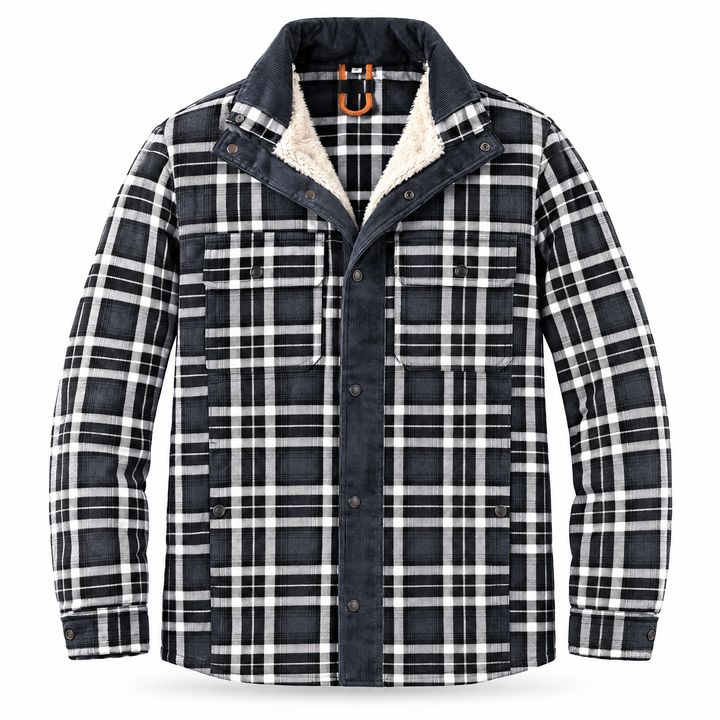 Herrenhemdjacke mit Karomuster und flauschigem Futter