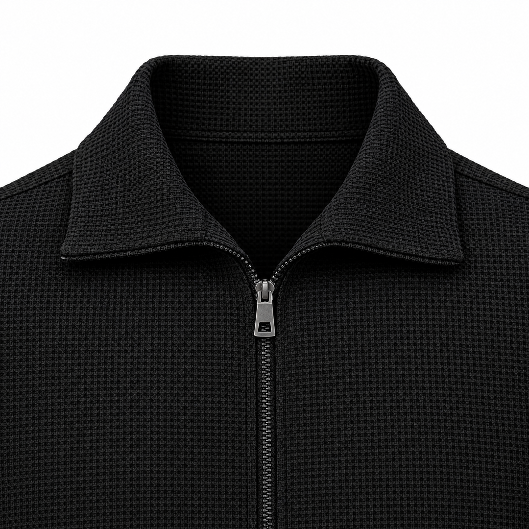 Veste pour homme à texture gaufrée, à fermeture éclair