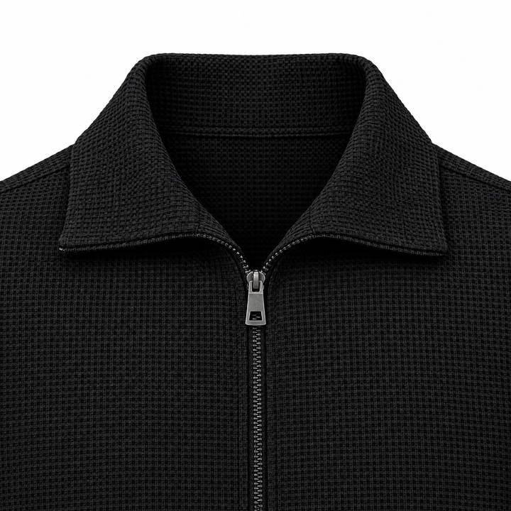 Veste pour homme à texture gaufrée, à fermeture éclair