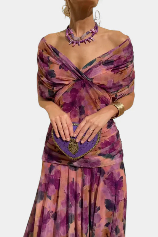 ALMA - VESTIDO LARGO CON CUELLO EN V