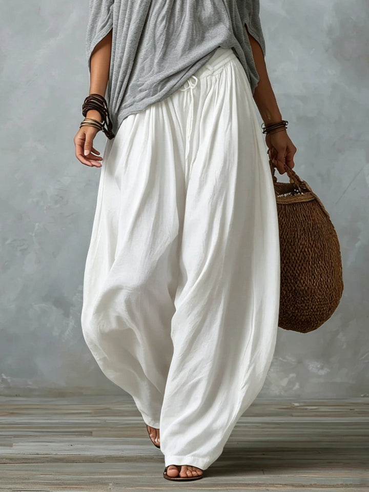 Morgane | Conjunto de top con hombros descubiertos y pantalón fruncido