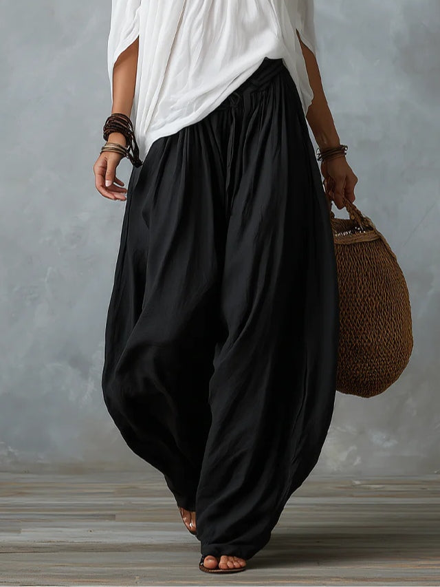 Morgane | Conjunto de top con hombros descubiertos y pantalón fruncido