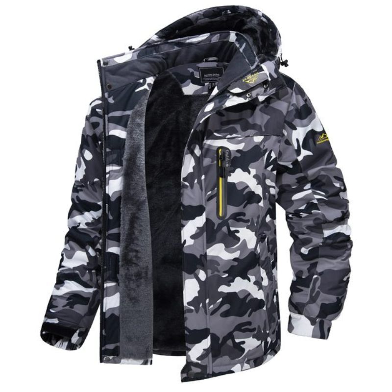 Veste à capuche pour homme, doublée de peluche et à empiècements contrastants