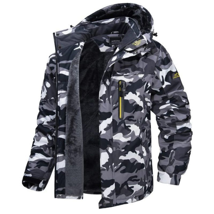 Veste à capuche pour homme, doublée de peluche et à empiècements contrastants