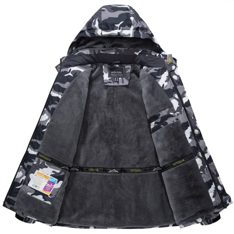 Veste à capuche pour homme, doublée de peluche et à empiècements contrastants