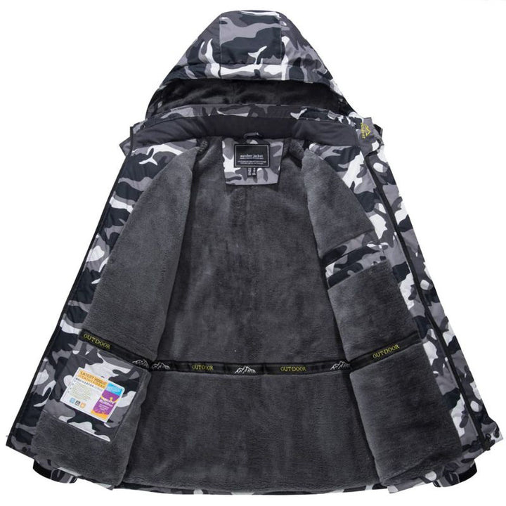 Veste à capuche pour homme, doublée de peluche et à empiècements contrastants