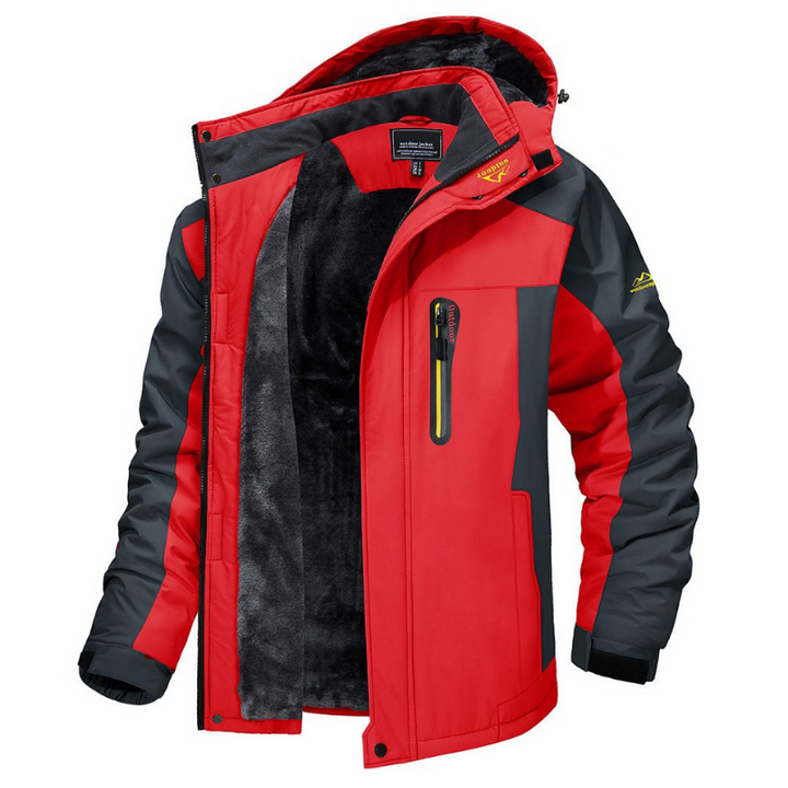 Veste à capuche pour homme, doublée de peluche et à empiècements contrastants