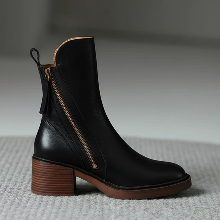 Pauline | Stivaletti con tacco largo e zip laterale