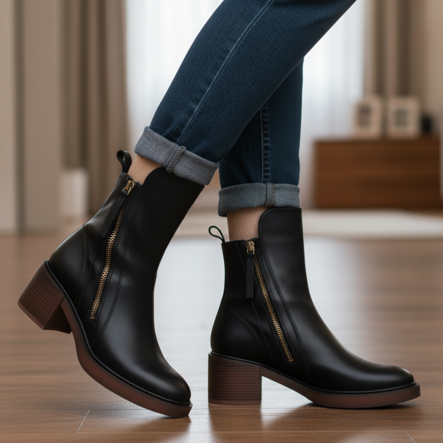 Pauline | Stivaletti con tacco largo e zip laterale