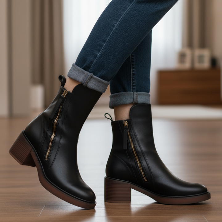 Pauline | Stivaletti con tacco largo e zip laterale