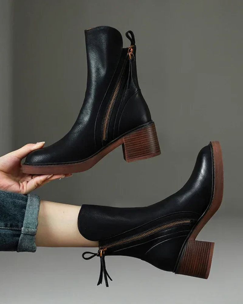 Pauline | Stivaletti con tacco largo e zip laterale